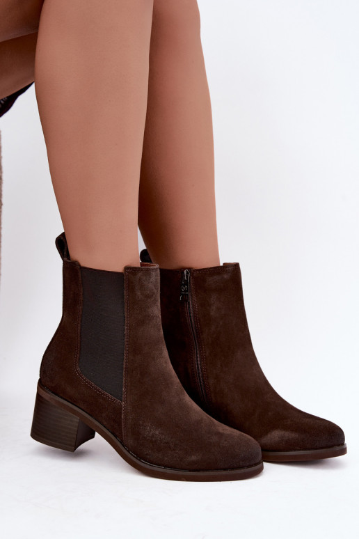 Botines aislados elegantes de ante sintético Klocke Vinceza 133105 chocolate