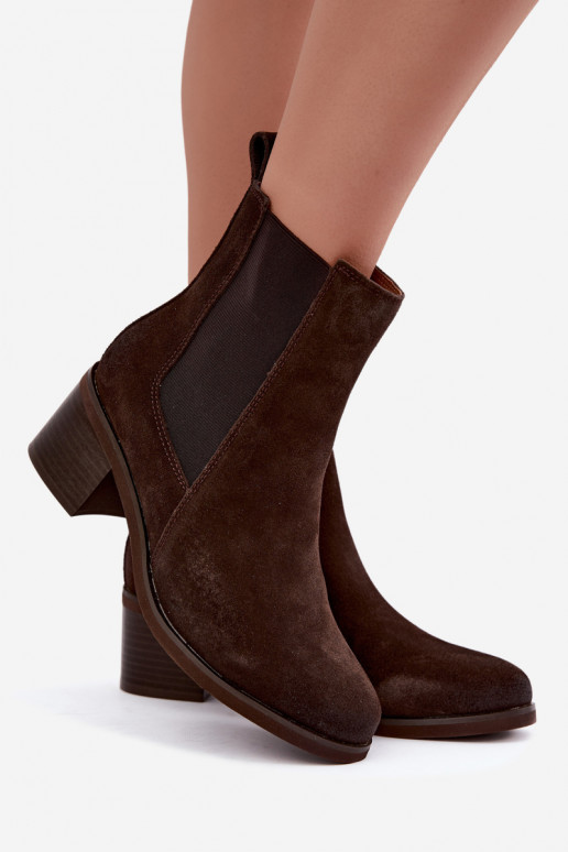 Botines aislados elegantes de ante sintético Klocke Vinceza 133105 chocolate