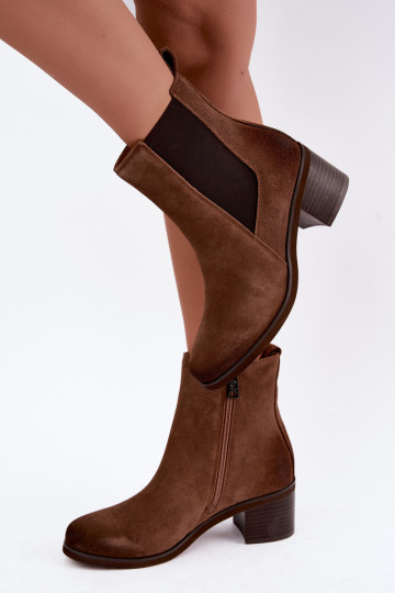 Botines aislados elegantes de ante sintético Klocke Vinceza 133105 marrón