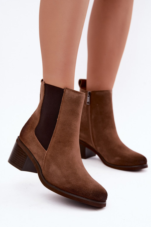 Botines aislados elegantes de ante sintético Klocke Vinceza 133105 marrón