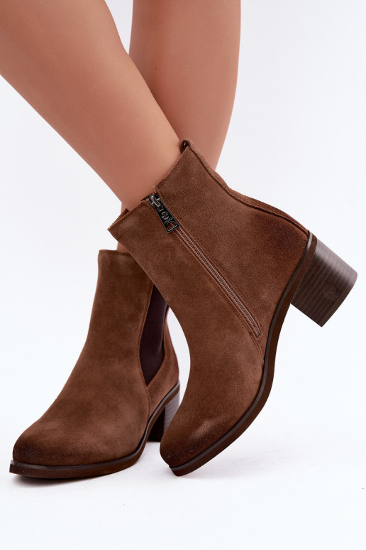 Botines aislados elegantes de ante sintético Klocke Vinceza 133105 marrón