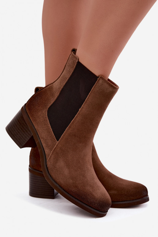 Botines aislados elegantes de ante sintético Klocke Vinceza 133105 marrón