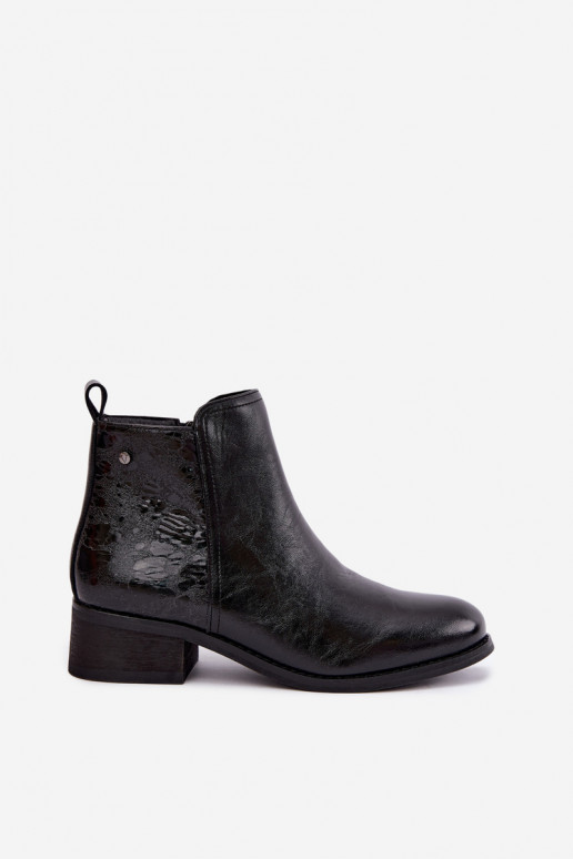 Botines aislados de cuero sintético con tacón bajo Vinceza 133133 negros