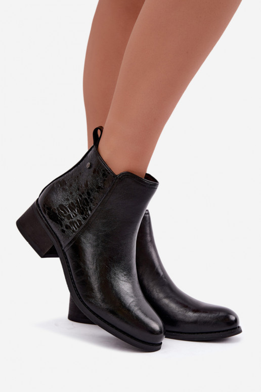 Botines aislados de cuero sintético con tacón bajo Vinceza 133133 negros