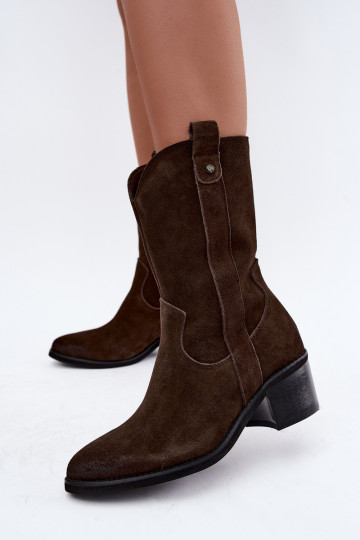 botines aislados de estilo vaquero con tacones Vinceza 133106 en chocolate 2