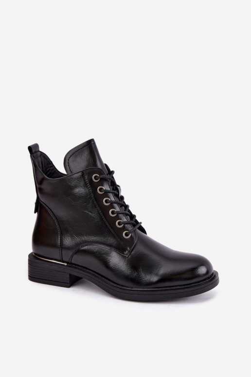 botines aislados con tacones anchos Vinceza 58677 en negro