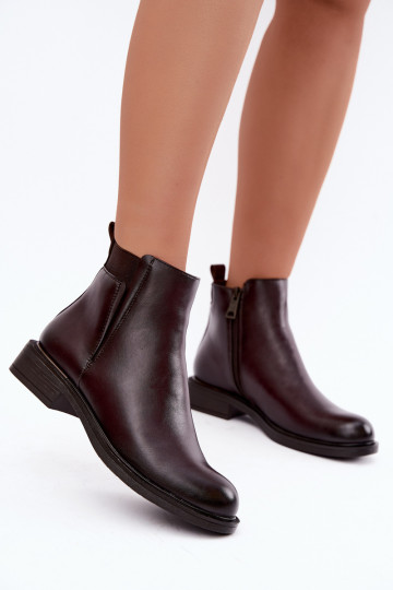 botines aislados para mujer con tacones anchos Vinceza 58690 en burdeos