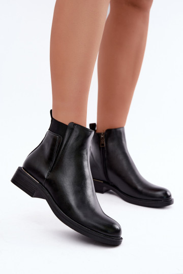 botines aislados para mujer con tacones anchos Vinceza 58690 en negro 2