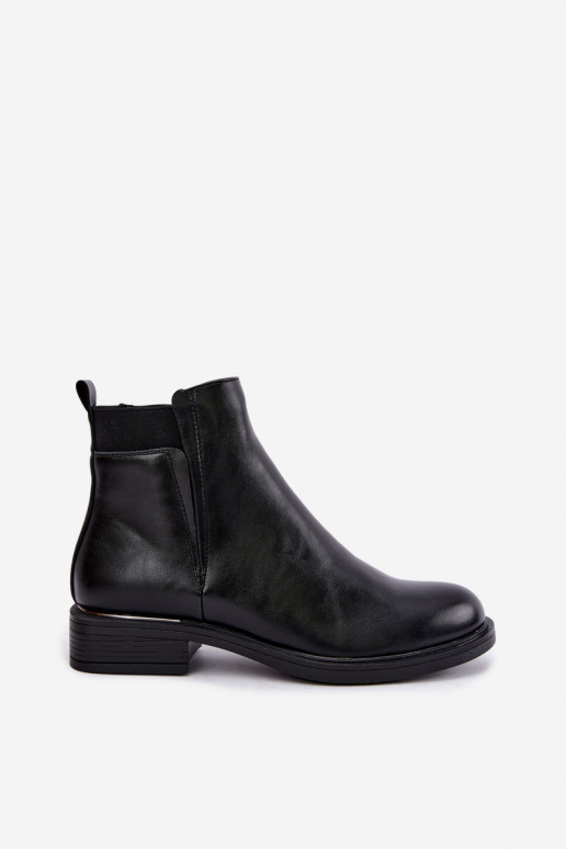 botines aislados para mujer con tacones anchos Vinceza 58690 en negro