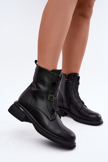 botines aislados con detalles geométricos D&A MK62-7030 en negro 2