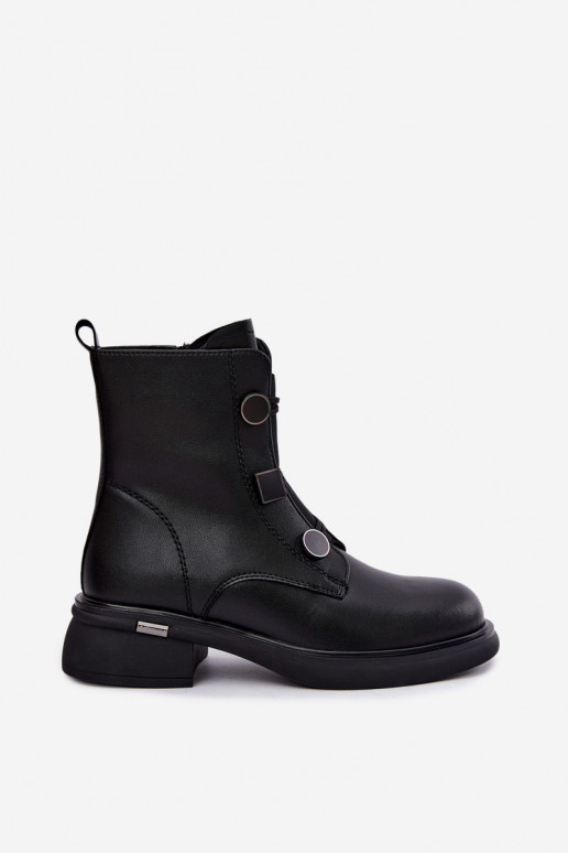 botines aislados con detalles geométricos D&A MK62-7030 en negro