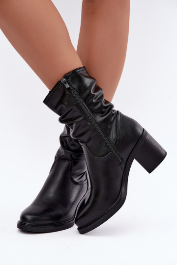 botines aislados con volantes y tacones Sergio Leone BT-60 en negro 2