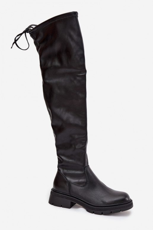 botas altas para mujer con detalles elegantes en color negro Rylissa