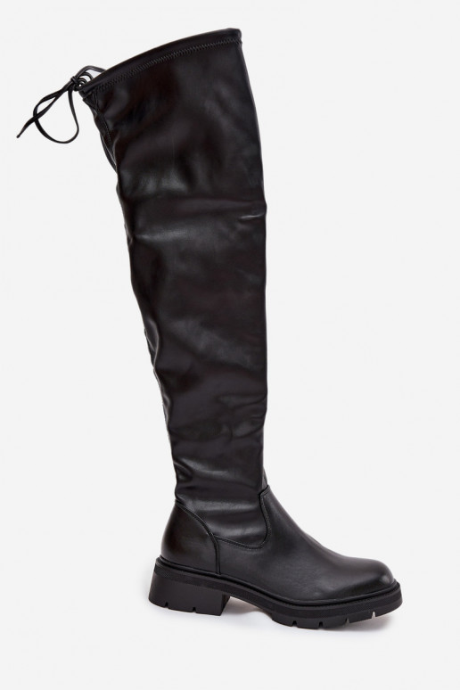 botas altas para mujer con detalles elegantes en color negro Rylissa