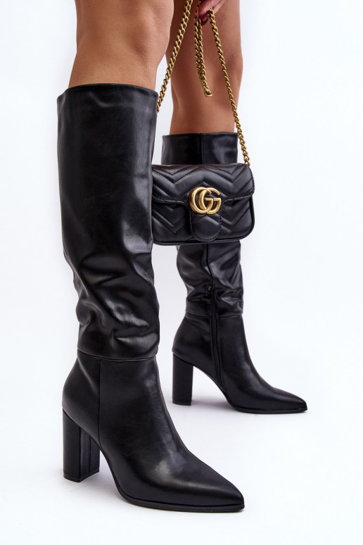 Botas negras de mujer hasta la rodilla con tacones Fiminna