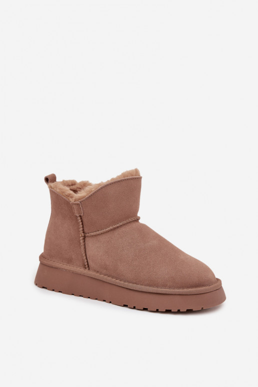 Botas de nieve color arena de ante sintético con aislamiento y forro de piel Vinceza 97961