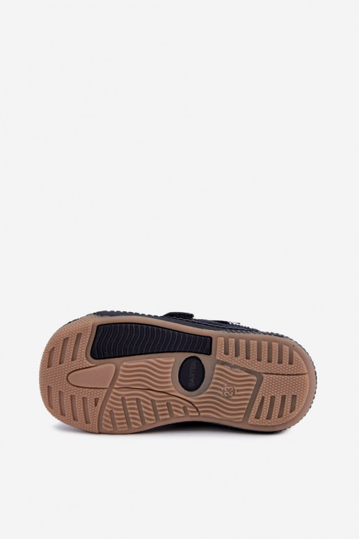Zapatos infantiles de cuero azul oscuro Bartek 8631676
