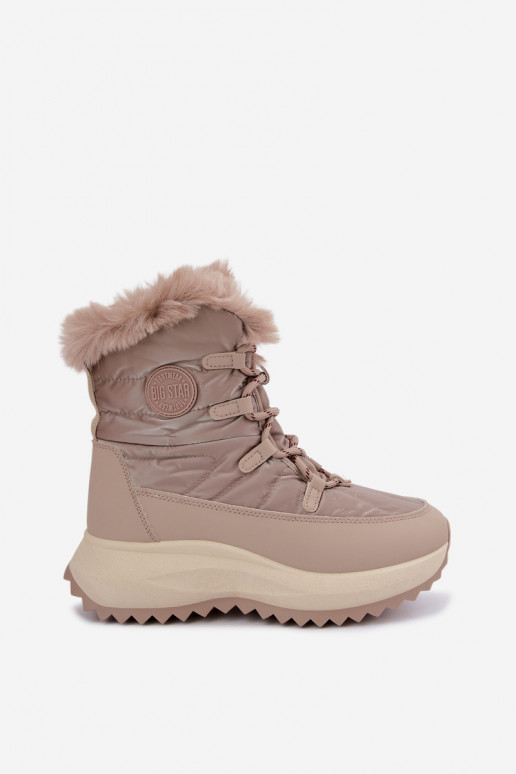 Botas de nieve color arena con plataforma y piel Big Star UU274221