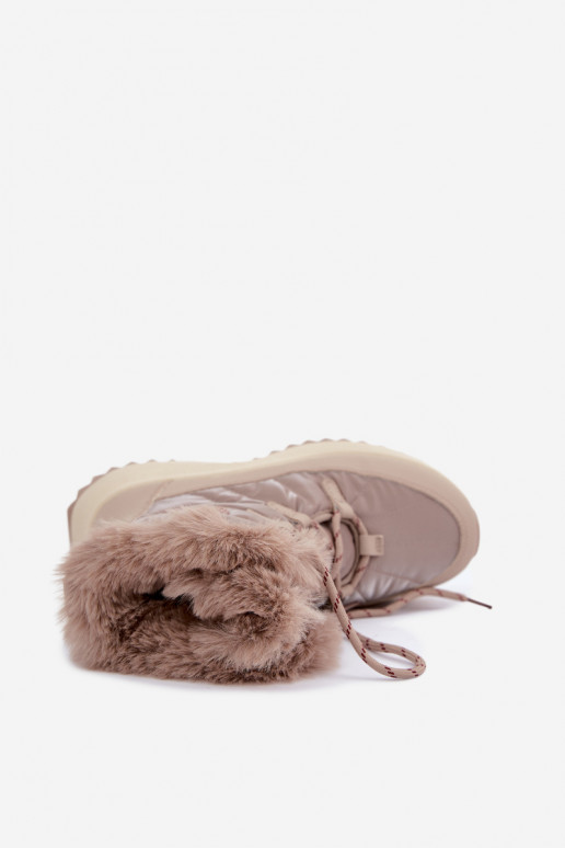 Botas de nieve color arena con plataforma y piel Big Star UU274221