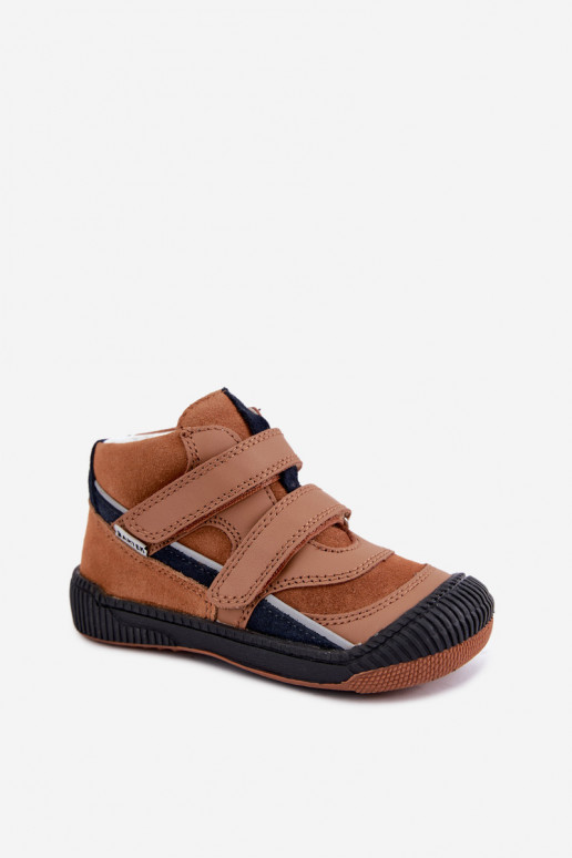 Zapatos infantiles de cuero marrón Bartek 8631673