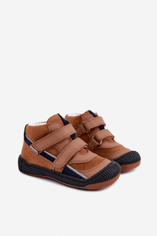 Zapatos infantiles de cuero marrón Bartek 8631673