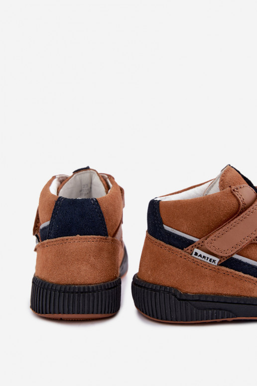 Zapatos infantiles de cuero marrón Bartek 8631673