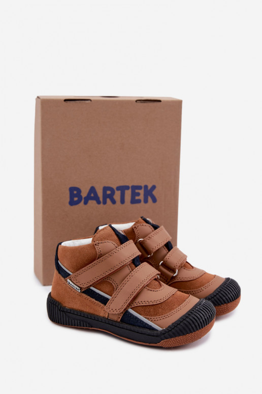 Zapatos infantiles de cuero marrón Bartek 8631673