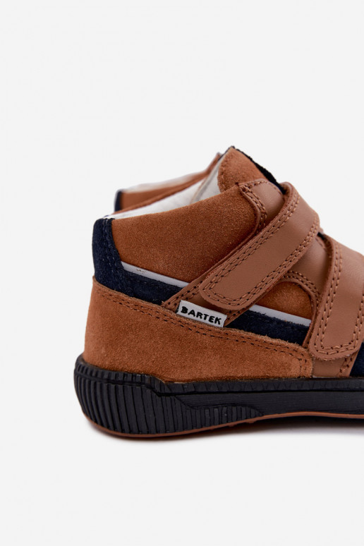 Zapatos infantiles de cuero marrón Bartek 8631673