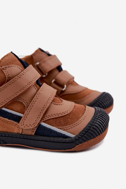 Zapatos infantiles de cuero marrón Bartek 8631673