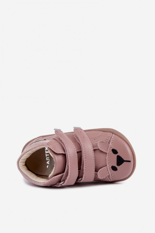 Zapatos infantiles de cuero rosa Barefoot Bartek 8631985
