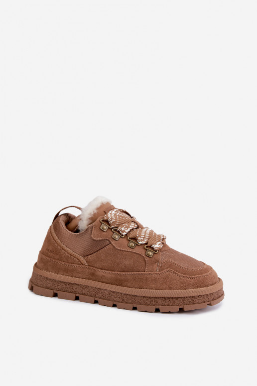 Botas de nieve marrones con cordones de ante sintético GOE UU2N4922