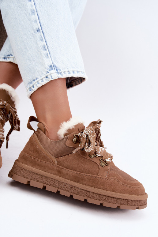 Botas de nieve marrones con cordones de ante sintético GOE UU2N4922