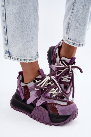 Zapatillas moradas de ante sintético con plataforma GOE UU2N4016