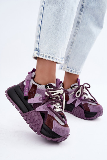 Zapatillas moradas de ante sintético con plataforma GOE UU2N4016 2