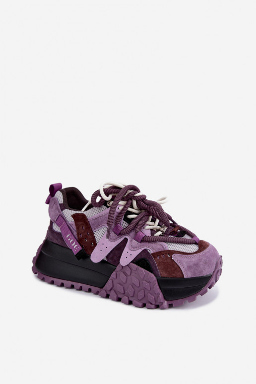 Zapatillas moradas de ante sintético con plataforma GOE UU2N4016