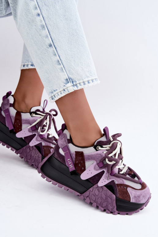Zapatillas moradas de ante sintético con plataforma GOE UU2N4016