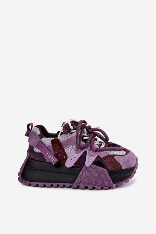 Zapatillas moradas de ante sintético con plataforma GOE UU2N4016