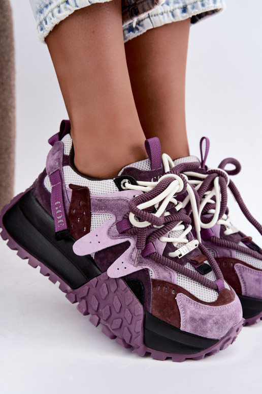 Zapatillas moradas de ante sintético con plataforma GOE UU2N4016