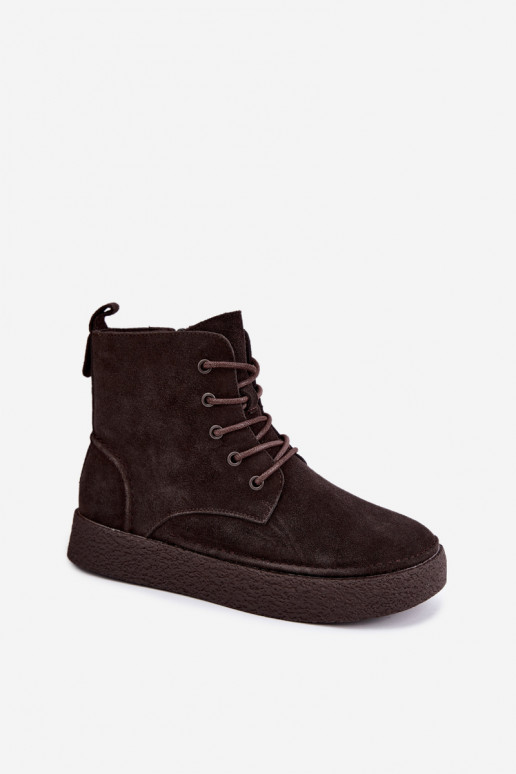 Botines aislados de ante sintético Sergio Leone BT-30 CzekoladoĮe
