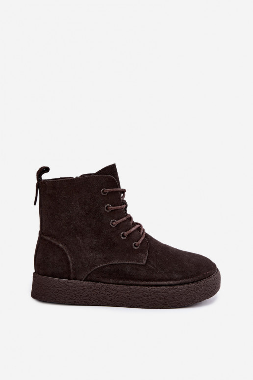 Botines aislados de ante sintético Sergio Leone BT-30 CzekoladoĮe