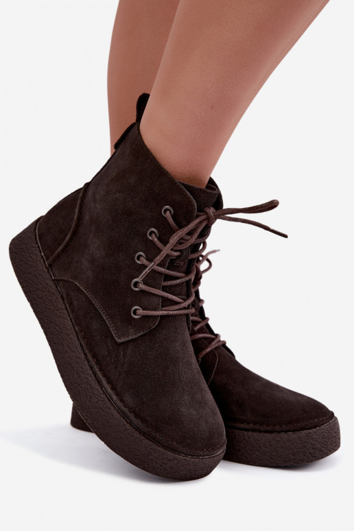 Botines aislados de ante sintético Sergio Leone BT-30 CzekoladoĮe