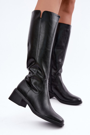 Botas altas negras de cuero aisladas Klocke Sergio Leone KZ-17 2