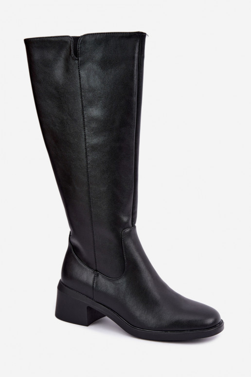 Botas altas negras de cuero aisladas Klocke Sergio Leone KZ-17