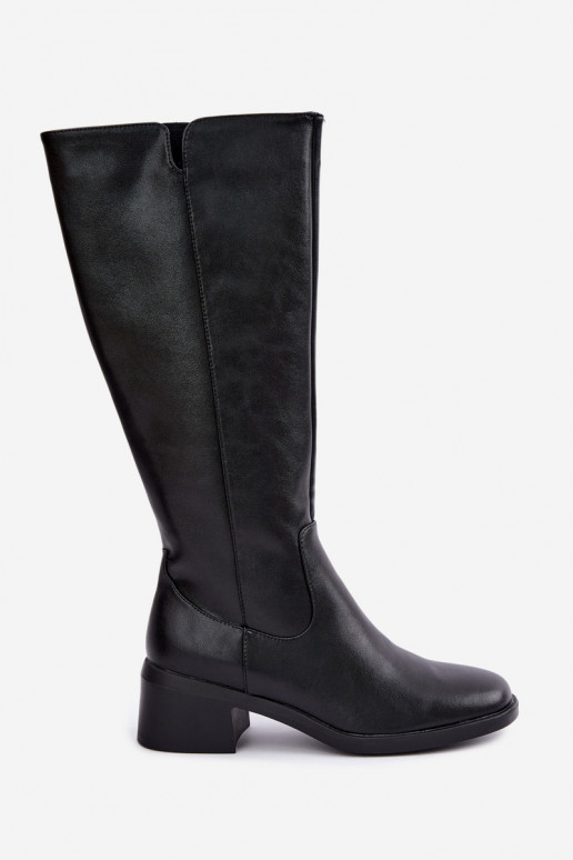 Botas altas negras de cuero aisladas Klocke Sergio Leone KZ-17