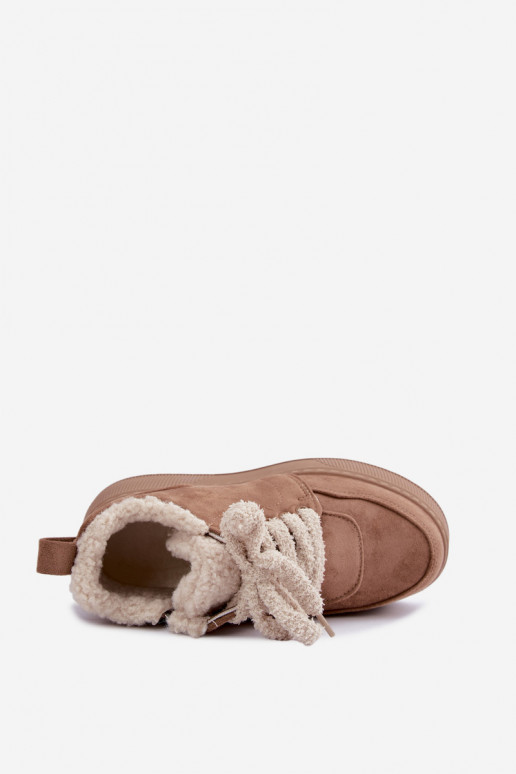 Botas de nieve para mujer con plataforma y pelo Luma color arena