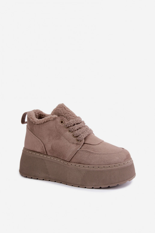 Botas de nieve para mujer con plataforma y pelo Luma color arcilla