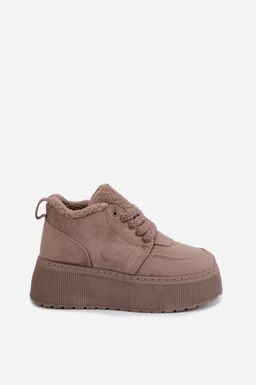 Botas de nieve para mujer con plataforma y pelo Luma color arcilla