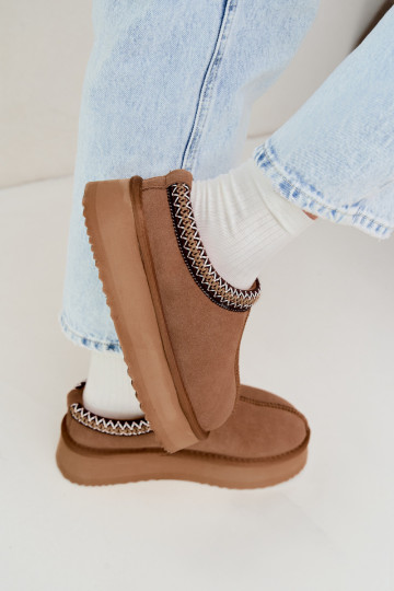 Botas de nieve de ante sintético con franja decorativa Vinceza 97972 marrón 2