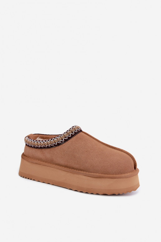 Botas de nieve de ante sintético con franja decorativa Vinceza 97972 marrón