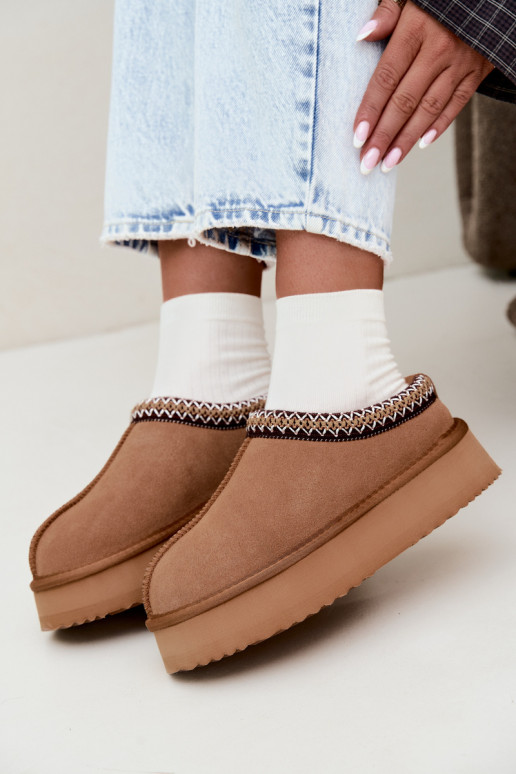Botas de nieve de ante sintético con franja decorativa Vinceza 97972 marrón